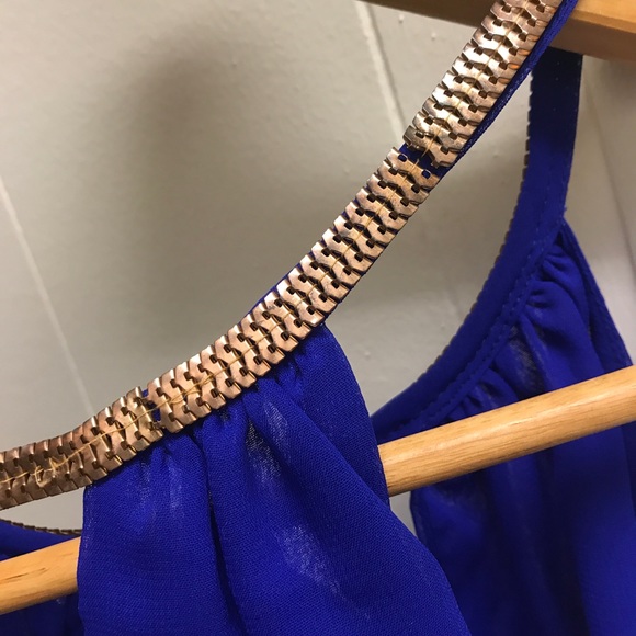 CHARLOTTE RUSSE Royal Blue Flowy Sleeveless Blouse - Picture 8 of 8